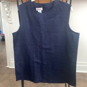 Talbots Navy linen shirt-14